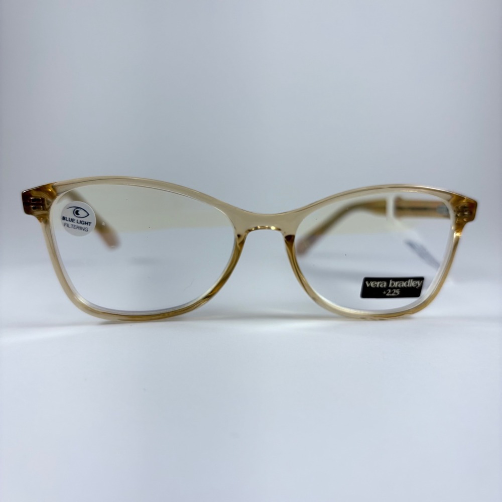 Vera Bradley Skeena Blue Light Readers +2.25 Cottage Shells Cat‎ Eye Glasses NEW